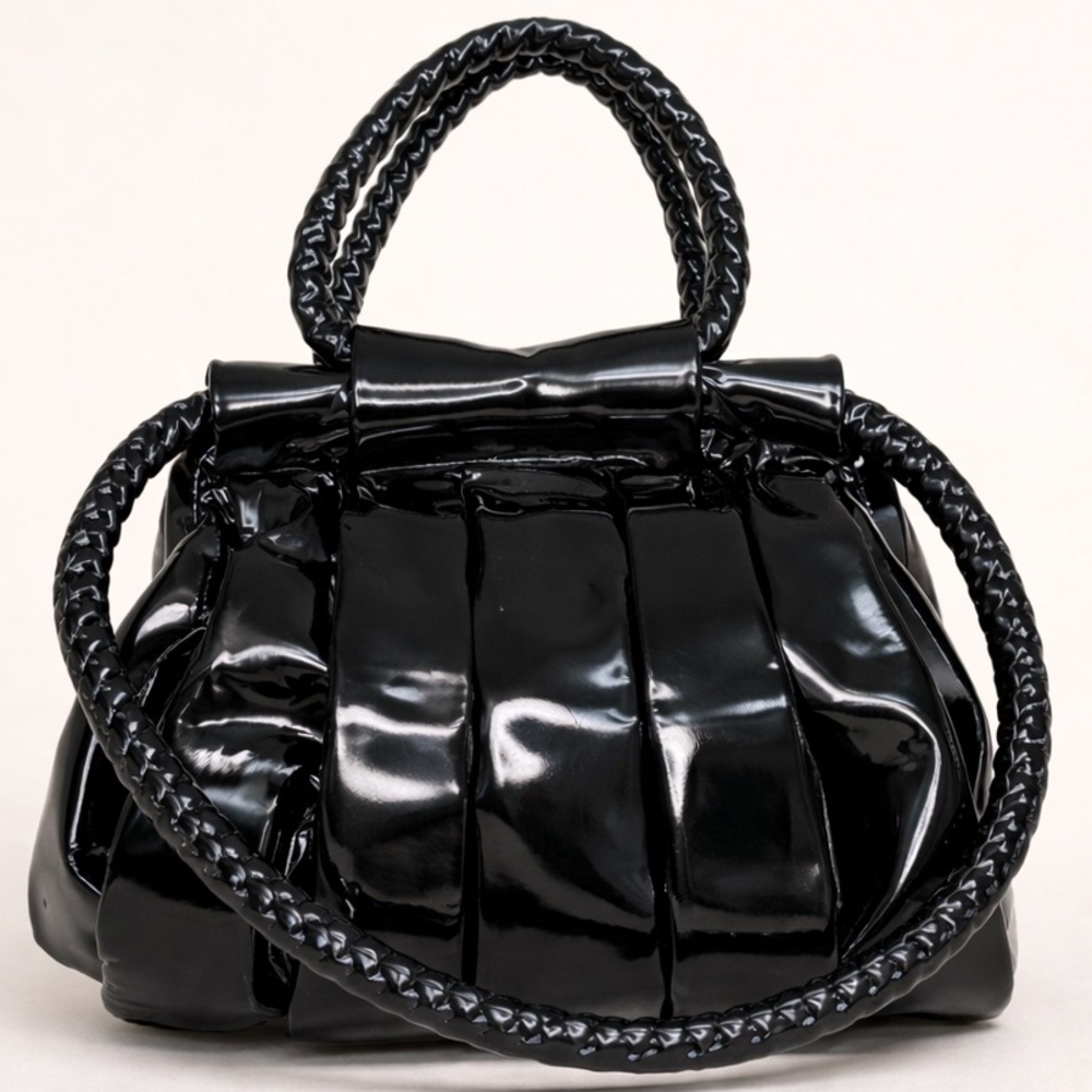Christian Louboutin Loubette Black Patent Kisslock Satchel - Picture 5 of 9